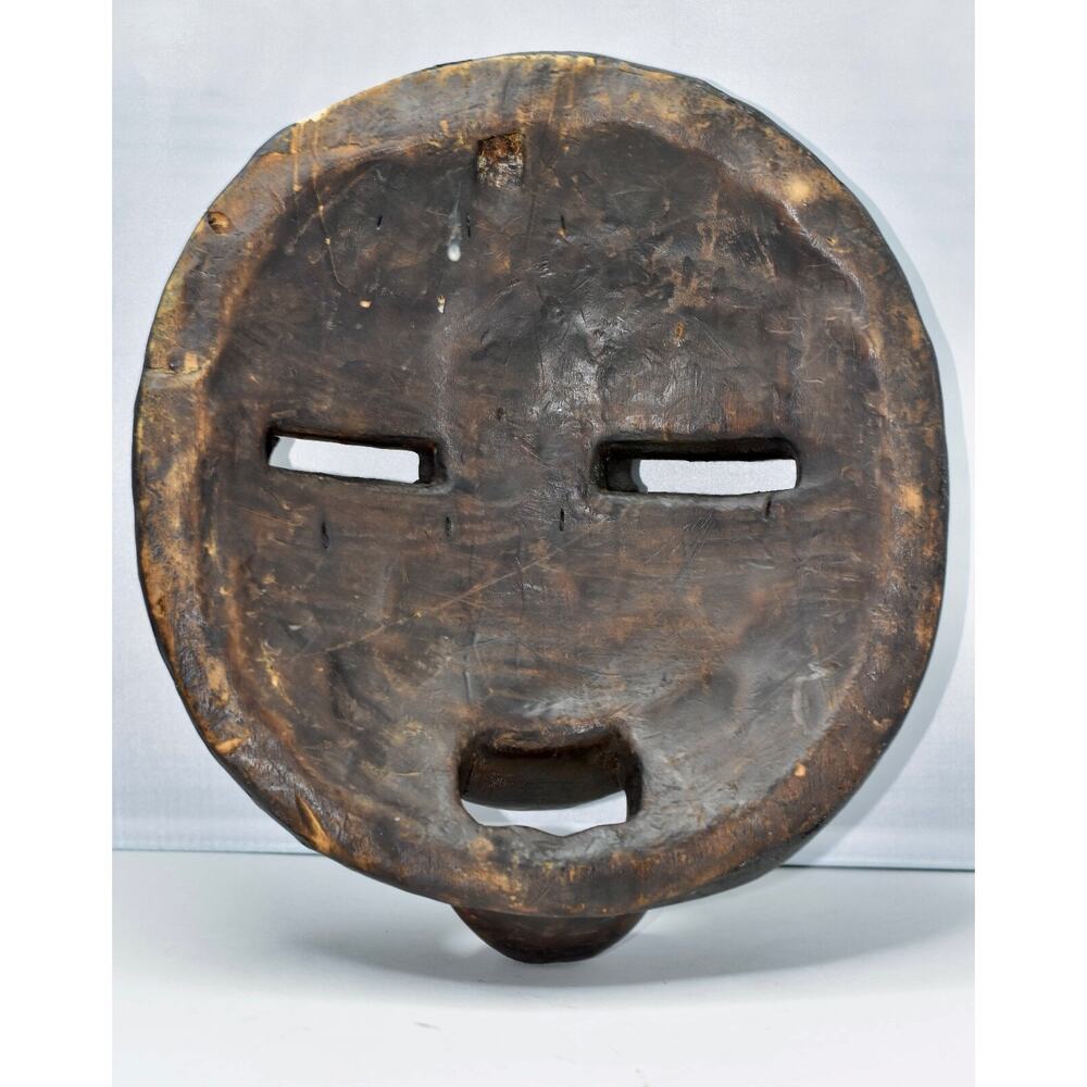 African Baluba Wood Brass Beaded Mask Luba Handmade Ceremonial Bantu Art - Picture 3 of 13